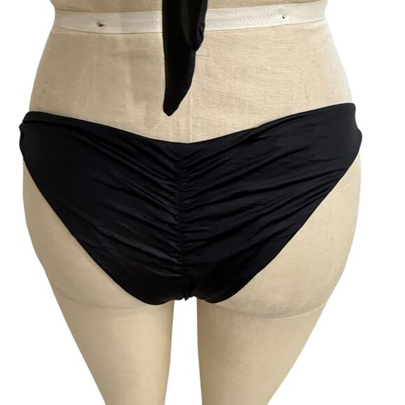 Beach Bunny Black Bikini Set Dangling Pastel Jewels Chain Halter Top L Bottoms M - Picture 7 of 13